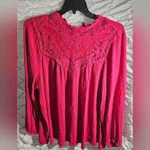 Torrid Vibrant Pink Lace Blouse